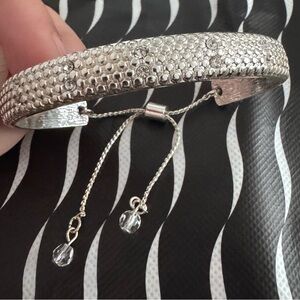 Silver Textured Adjustable Bracelet